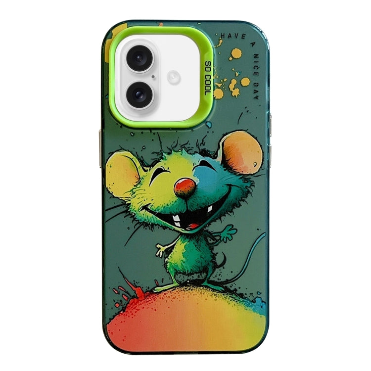 Animal Pattern Oil Painting Series PC + TPU Phone Case, For iPhone 16 Plus