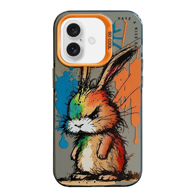 Animal Pattern Oil Painting Series PC + TPU Phone Case, For iPhone 16 Plus