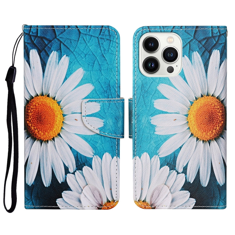 3D Colored Drawing Flip Leather Phone Case, For iPhone 15 Pro