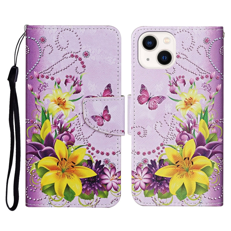 3D Colored Drawing Flip Leather Phone Case, For iPhone 15 Plus