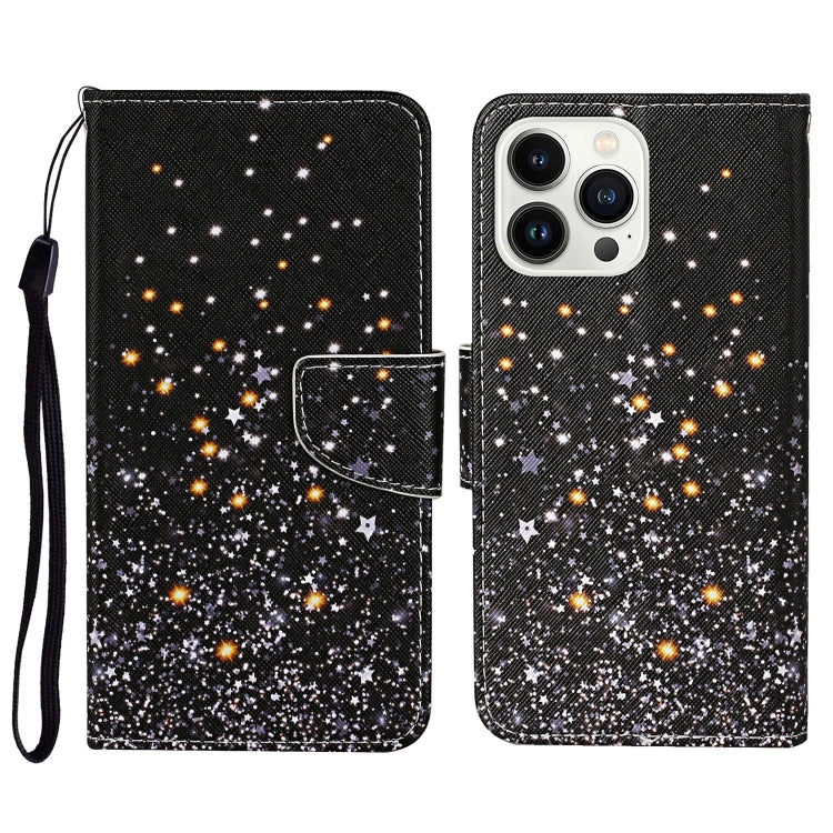 3D Colored Drawing Flip Leather Phone Case, For iPhone 16 Pro