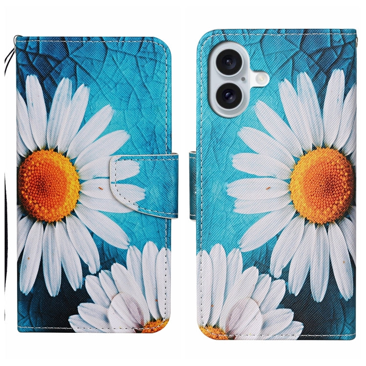 3D Colored Drawing Flip Leather Phone Case, For iPhone 16