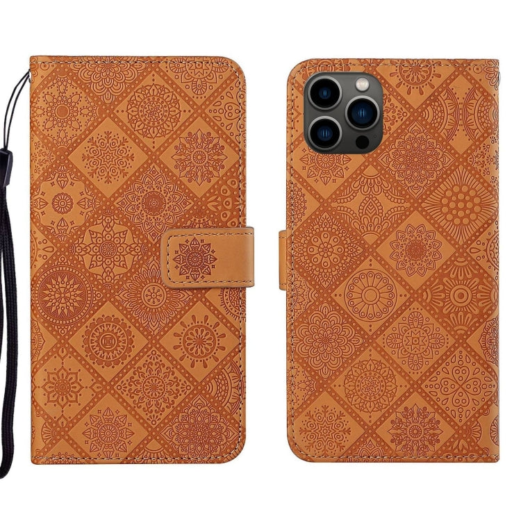 Ethnic Style Embossed Pattern Leather Phone Case, For iPhone 16 Pro Max, For iPhone 16 Pro, For iPhone 16 Plus, For iPhone 16