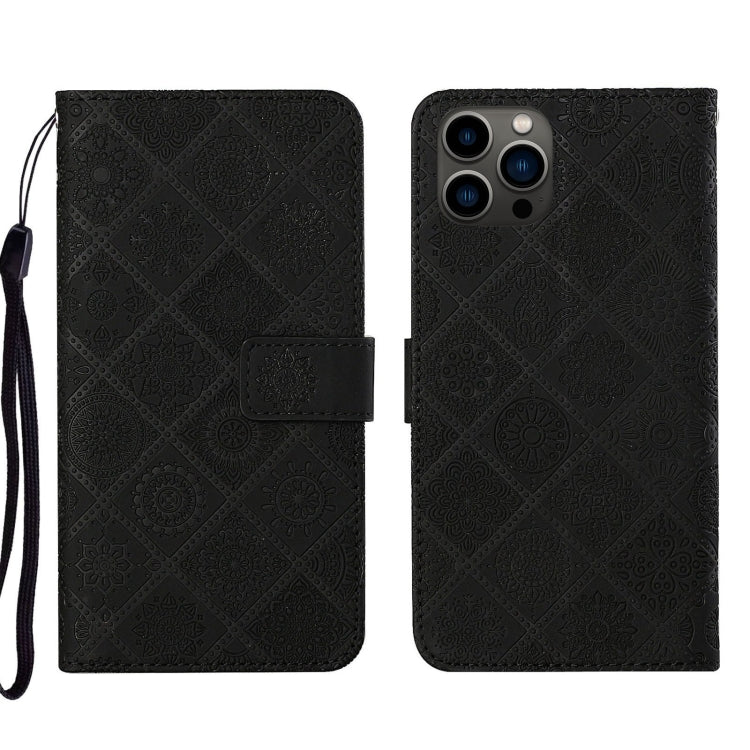 Ethnic Style Embossed Pattern Leather Phone Case, For iPhone 16 Pro Max, For iPhone 16 Pro, For iPhone 16 Plus, For iPhone 16