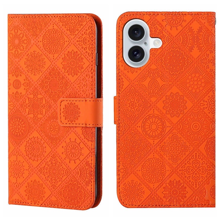 Ethnic Style Embossed Pattern Leather Phone Case, For iPhone 16 Pro Max, For iPhone 16 Pro, For iPhone 16 Plus, For iPhone 16