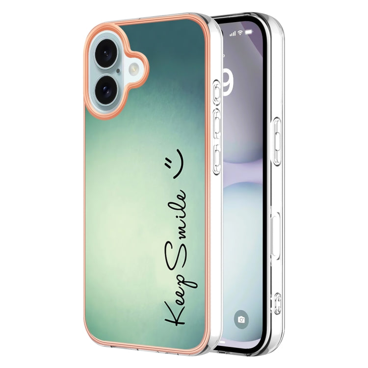 Electroplating Marble Dual-side IMD Phone Case, For iPhone 16 Pro Max, For iPhone 16 Pro, For iPhone 16 Plus, For iPhone 16