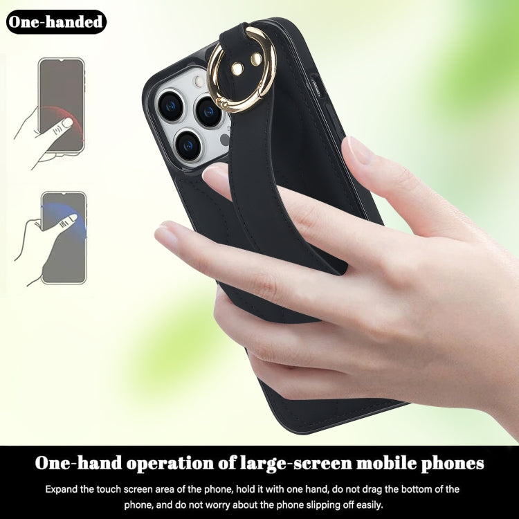 Non-slip Full Coverage Ring PU Phone Case with Wristband, For iPhone 13 Pro Max, For iPhone 13 Pro, For iPhone 13, For iPhone 13 mini