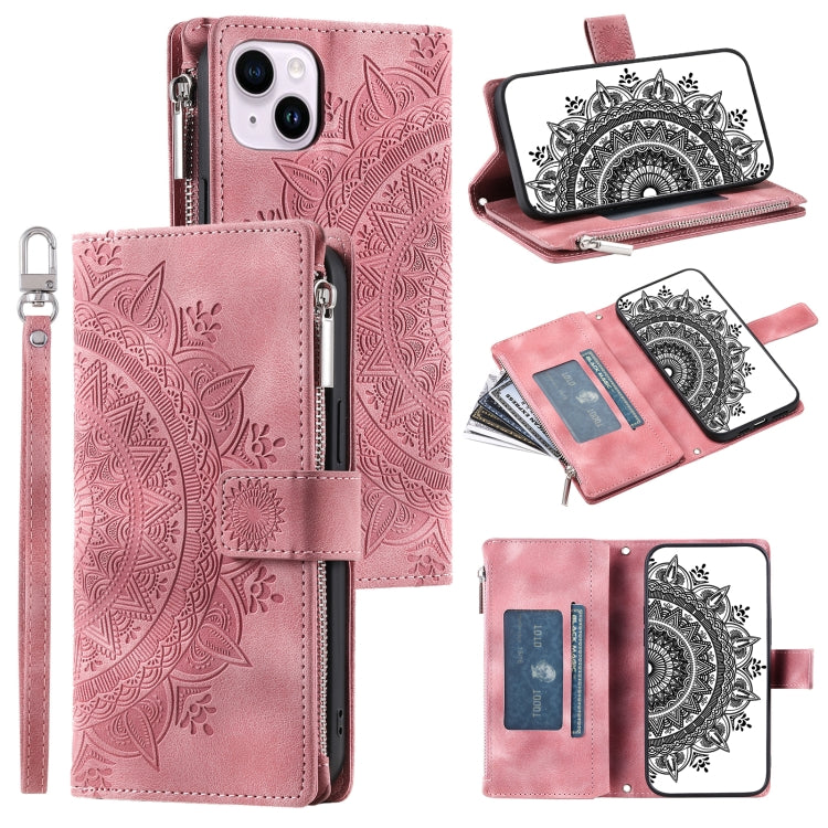 Multi-Card Totem Zipper Leather Phone Case, For iPhone 15 Pro Max, For iPhone 15 Pro, For iPhone 15 Plus, For iPhone 15, For iPhone 14 Plus