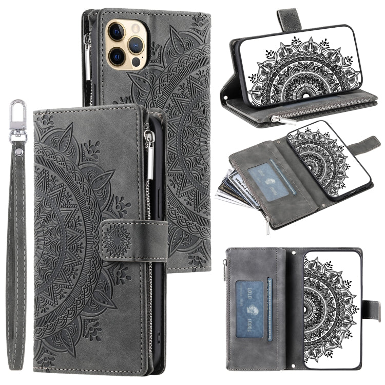 Multi-Card Totem Zipper Leather Phone Case, For iPhone 13, For iPhone 12 / 12 Pro, For iPhone 12 Pro Max, For iPhone 11 Pro Max, For iPhone 11