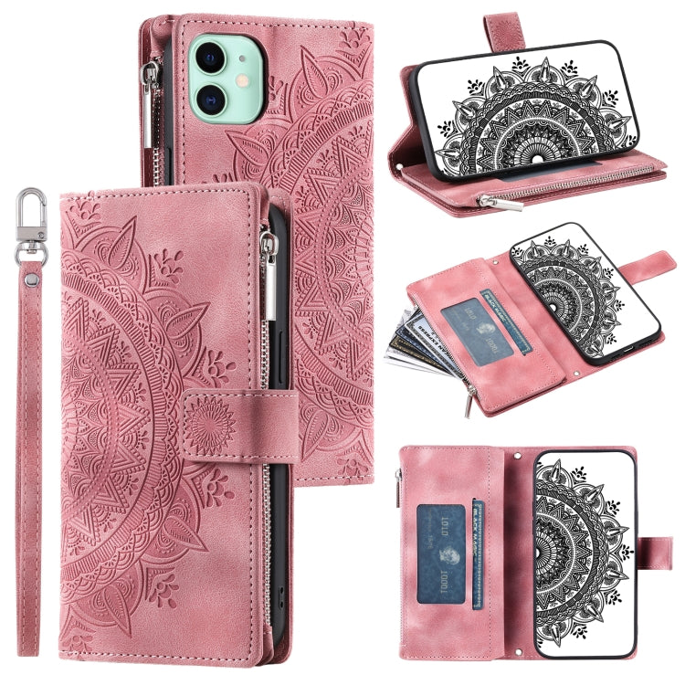 Multi-Card Totem Zipper Leather Phone Case, For iPhone 13, For iPhone 12 / 12 Pro, For iPhone 12 Pro Max, For iPhone 11 Pro Max, For iPhone 11