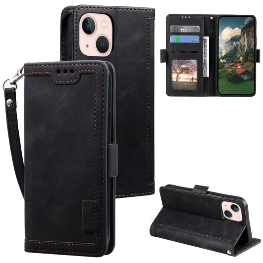 Retro Splicing Horizontal Flip Leather Phone Case, For iPhone 15 Plus, For iPhone 15