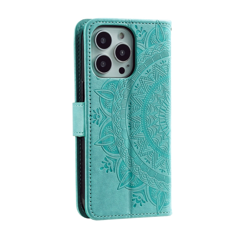 Totem Flower Embossed Leather Phone Case, For iPhone 16 Pro Max, For iPhone 16 Pro, For iPhone 16 Plus, For iPhone 16