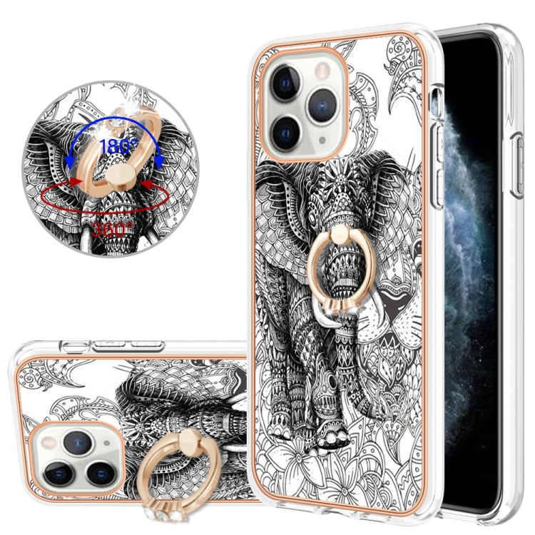 Electroplating Dual-side IMD Phone Case with Ring Holder, For iPhone 11 Pro