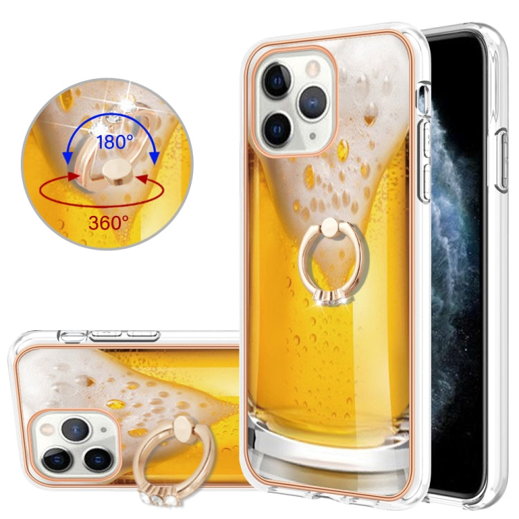 Electroplating Dual-side IMD Phone Case with Ring Holder, For iPhone 11 Pro