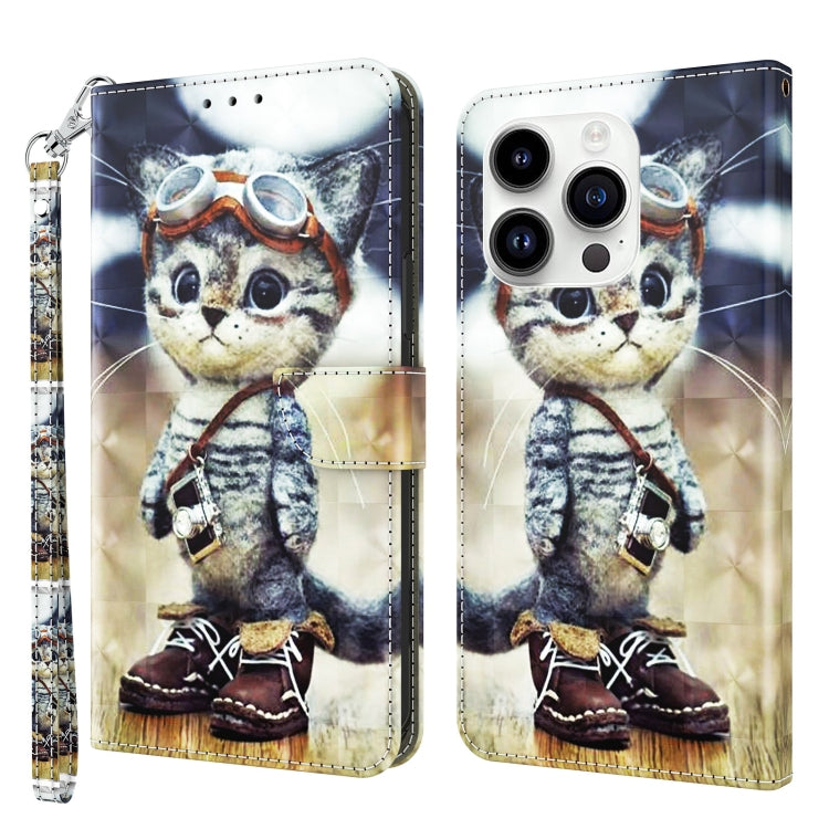 3D Painted Leather Phone Case, For iPhone 16, For iPhone 15 Pro Max, For iPhone 15 Pro