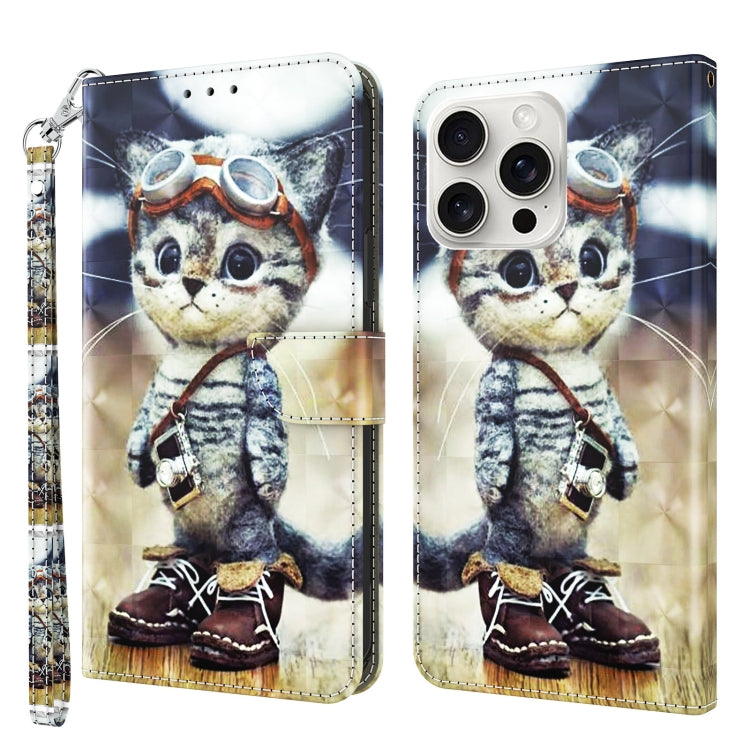 3D Painted Leather Phone Case, For iPhone 16 Pro Max, For iPhone 16 Pro, For iPhone 16 Plus