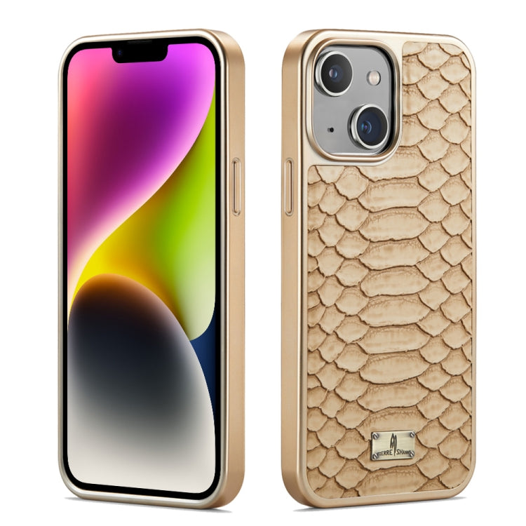 Fierre Shann Python Texture Electroplating PU Phone Case, For iPhone 14 Plus, For iPhone 14, For iPhone 14 Pro, For iPhone 14 Pro Max