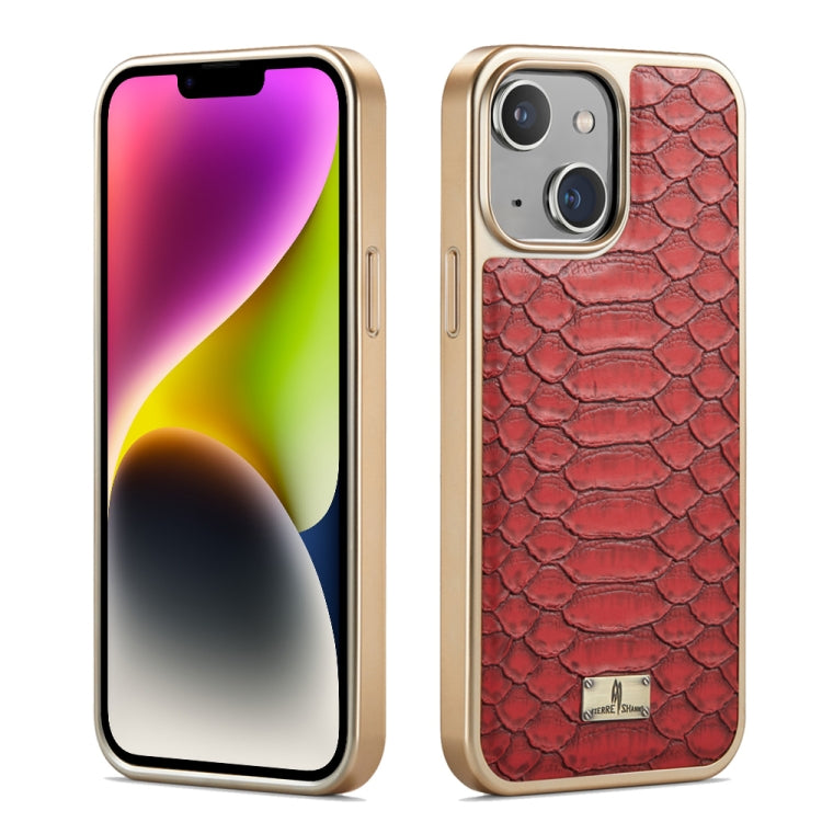 Fierre Shann Python Texture Electroplating PU Phone Case, For iPhone 14 Plus, For iPhone 14, For iPhone 14 Pro, For iPhone 14 Pro Max