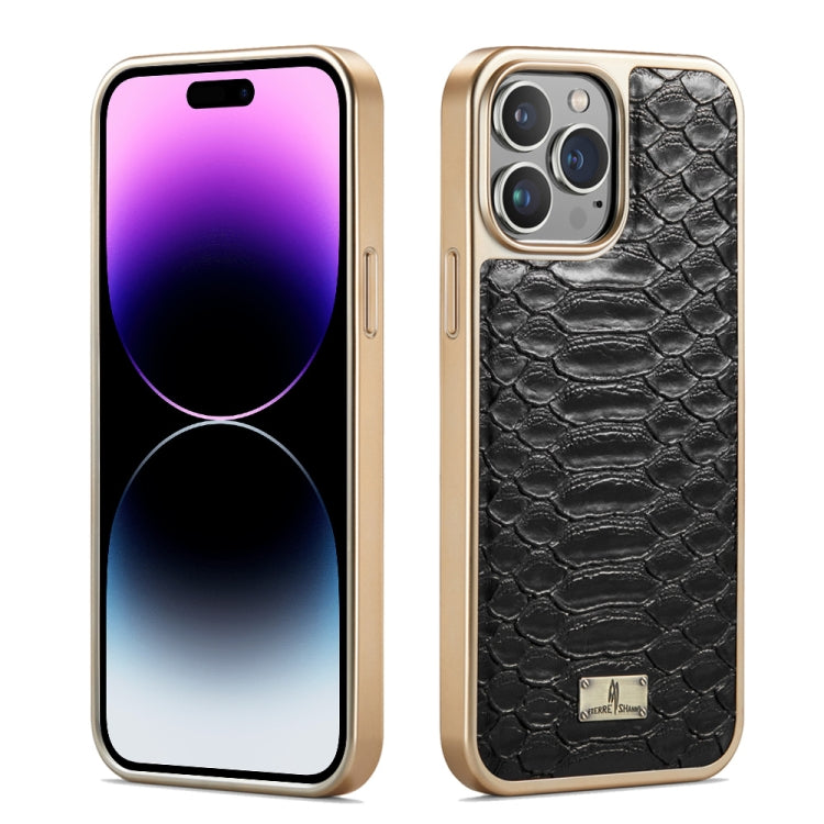 Fierre Shann Python Texture Electroplating PU Phone Case, For iPhone 16 Pro Max, For iPhone 16 Pro, For iPhone 16 Plus, For iPhone 16, For iPhone 15 Pro Max, For iPhone 15 Pro, For iPhone 15 Plus, For iPhone 15