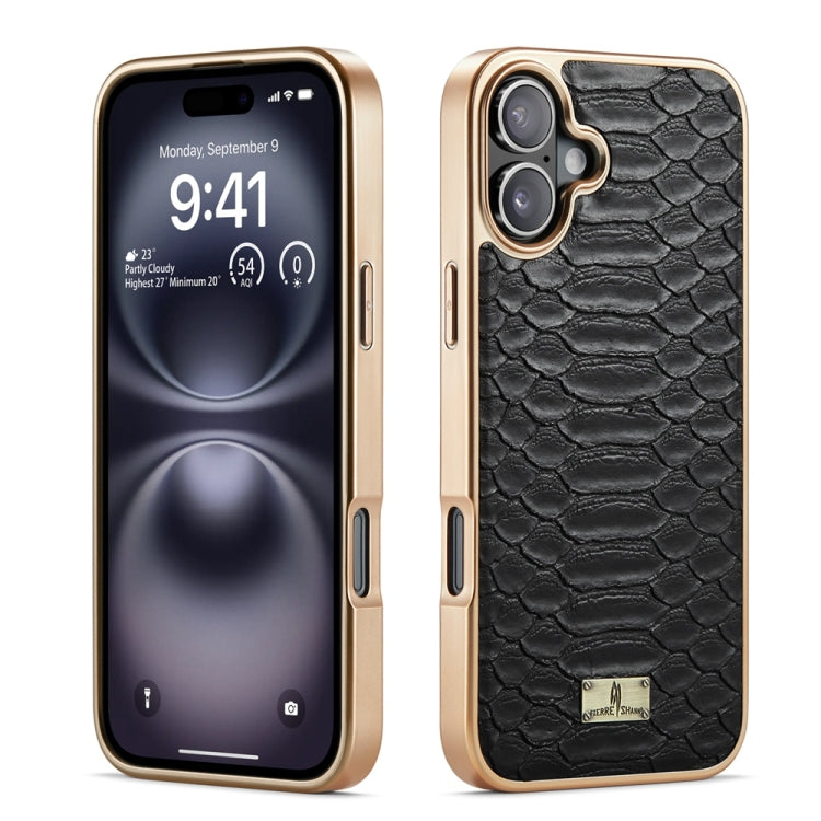 Fierre Shann Python Texture Electroplating PU Phone Case, For iPhone 16 Pro Max, For iPhone 16 Pro, For iPhone 16 Plus, For iPhone 16, For iPhone 15 Pro Max, For iPhone 15 Pro, For iPhone 15 Plus, For iPhone 15