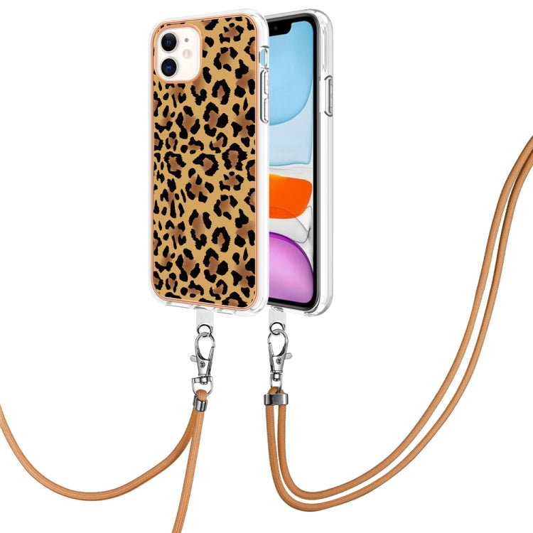 Electroplating Dual-side IMD Phone Case with Lanyard, For iPhone 12 / 12 Pro, For iPhone 12 Pro Max, For iPhone 11 Pro Max, For iPhone 11