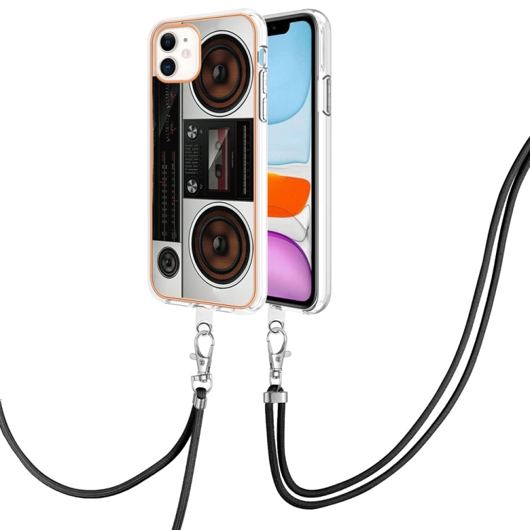 Electroplating Dual-side IMD Phone Case with Lanyard, For iPhone 12 / 12 Pro, For iPhone 12 Pro Max, For iPhone 11 Pro Max, For iPhone 11