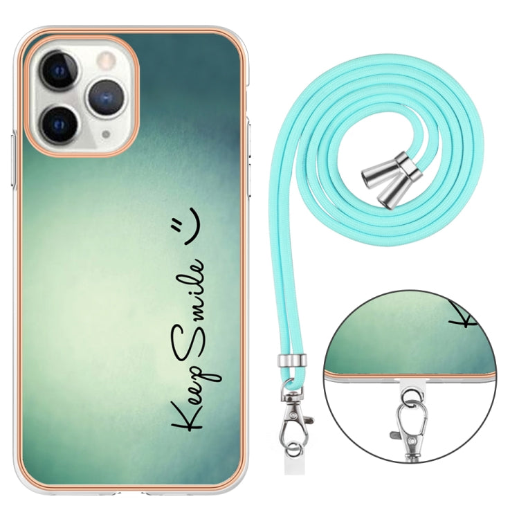 Electroplating Dual-side IMD Phone Case with Lanyard, For iPhone 11 Pro