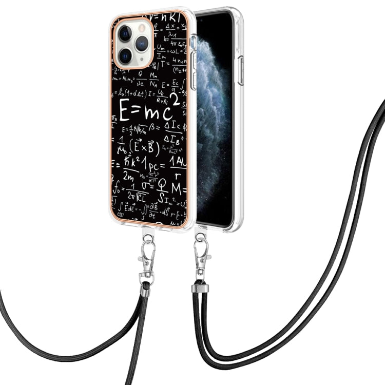 Electroplating Dual-side IMD Phone Case with Lanyard, For iPhone 12 / 12 Pro, For iPhone 12 Pro Max, For iPhone 11 Pro Max, For iPhone 11