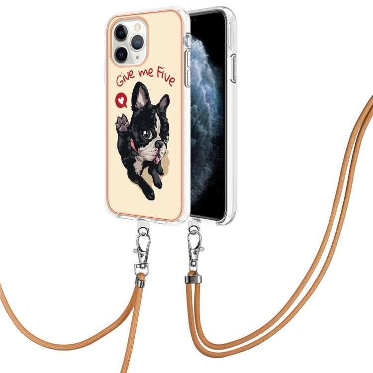 Electroplating Dual-side IMD Phone Case with Lanyard, For iPhone 12 / 12 Pro, For iPhone 12 Pro Max, For iPhone 11 Pro Max, For iPhone 11