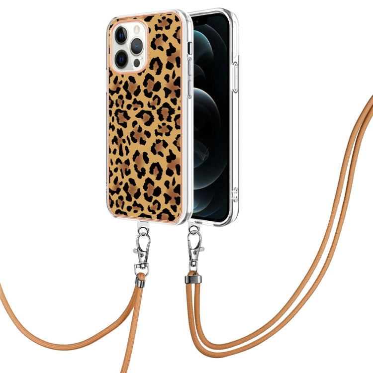 Electroplating Dual-side IMD Phone Case with Lanyard, For iPhone 12 / 12 Pro, For iPhone 12 Pro Max, For iPhone 11 Pro Max, For iPhone 11