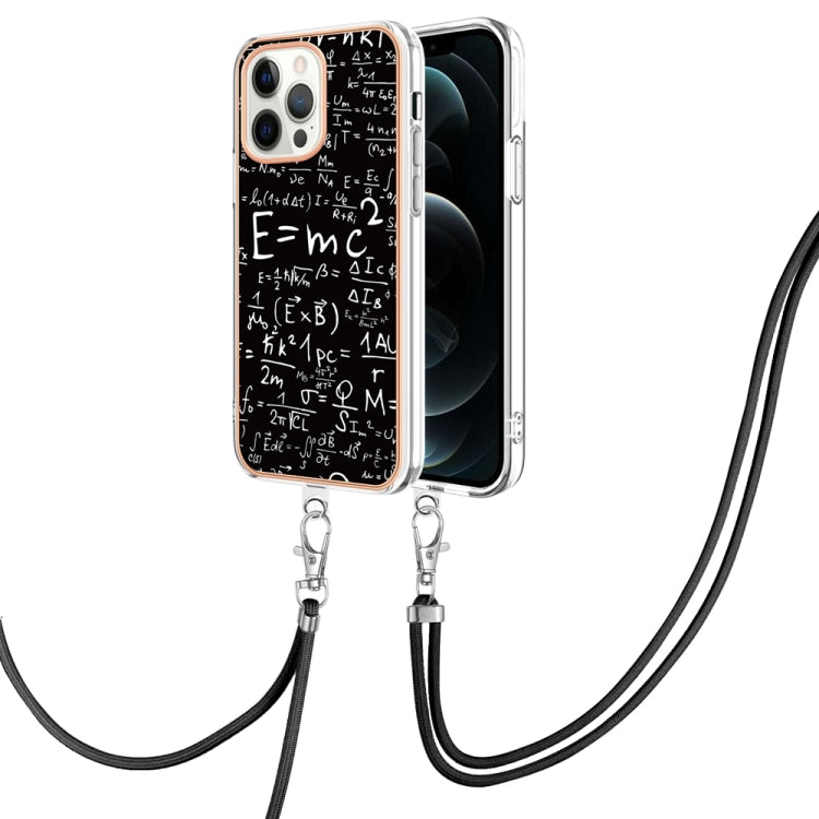 Electroplating Dual-side IMD Phone Case with Lanyard, For iPhone 12 / 12 Pro, For iPhone 12 Pro Max, For iPhone 11 Pro Max, For iPhone 11