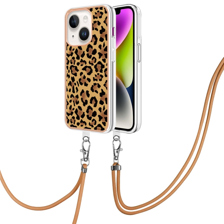 Electroplating Dual-side IMD Phone Case with Lanyard, For iPhone 14 Plus, For iPhone 14, For iPhone 14 Pro, For iPhone 14 Pro Max