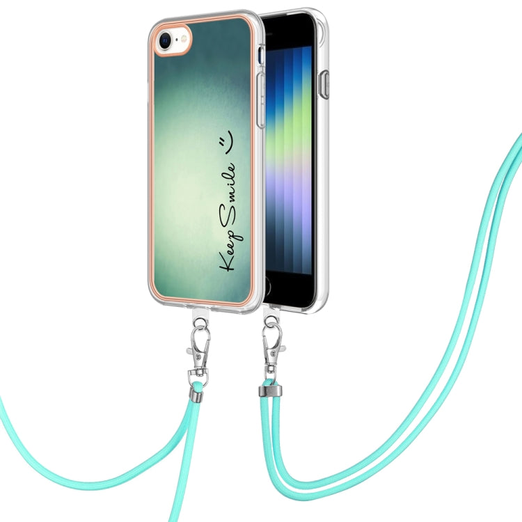 Electroplating Dual-side IMD Phone Case with Lanyard, For iPhone SE 2022 / SE 2020 / 8 / 7, For iPhone 13 Pro Max, For iPhone 13 Pro, For iPhone 13