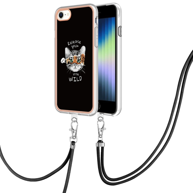 Electroplating Dual-side IMD Phone Case with Lanyard, For iPhone SE 2022 / SE 2020 / 8 / 7, For iPhone 13 Pro Max, For iPhone 13 Pro, For iPhone 13