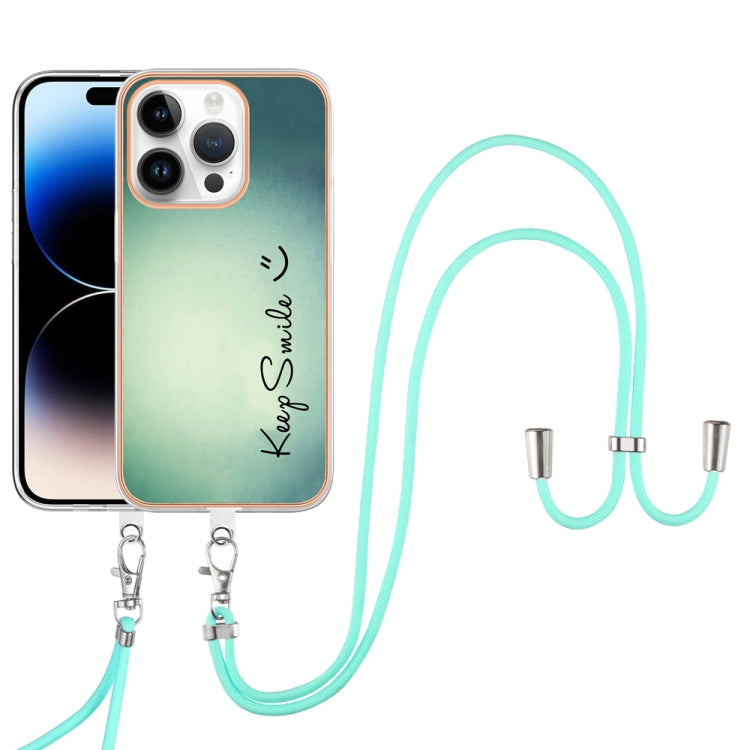 Electroplating Dual-side IMD Phone Case with Lanyard, For iPhone 16 Pro Max, For iPhone 16 Pro, For iPhone 16 Plus, For iPhone 16