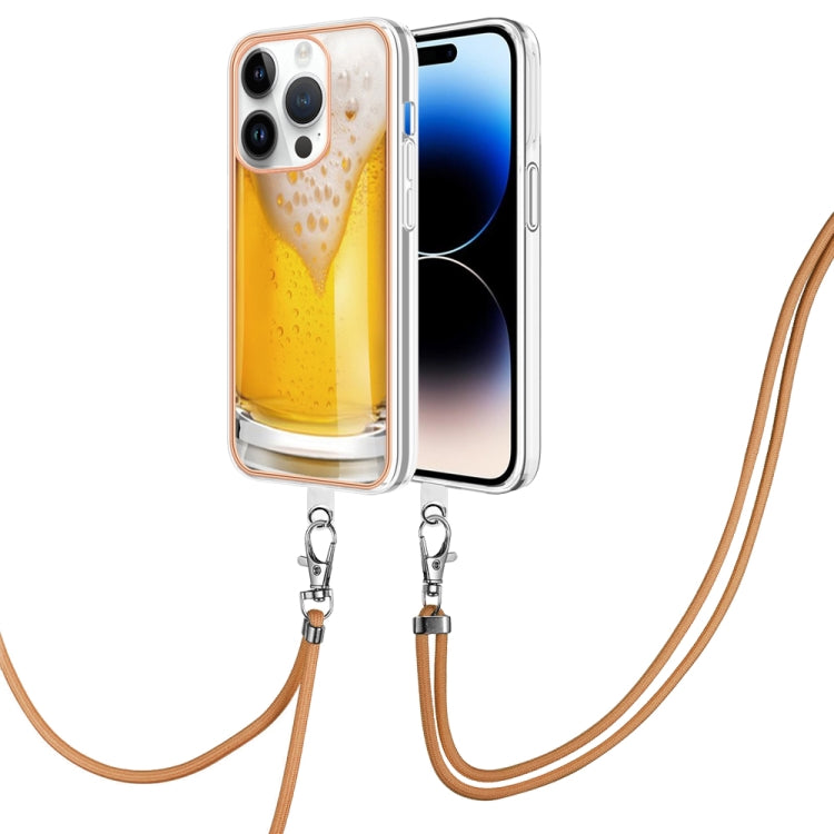 Electroplating Dual-side IMD Phone Case with Lanyard, For iPhone 16 Pro Max, For iPhone 16 Pro, For iPhone 16 Plus, For iPhone 16