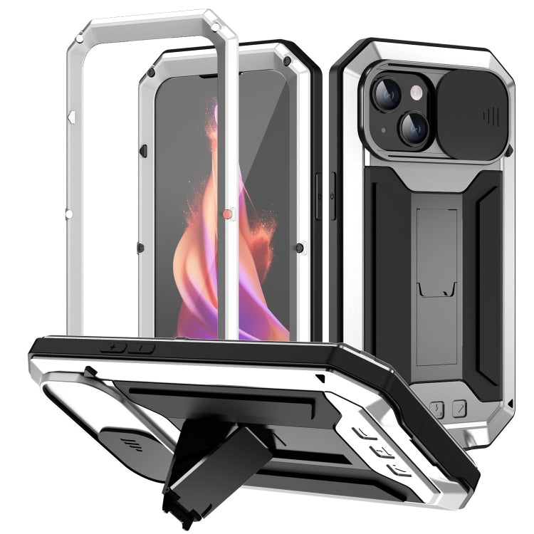 R-JUST Sliding Camera IP54 Life Waterproof Holder Phone Case, For iPhone 16e, For iPhone 16 Pro Max, For iPhone 16 Pro, For iPhone 16 Plus, For iPhone 16, For iPhone 15 Pro Max, For iPhone 15 Pro, For iPhone 15 Plus