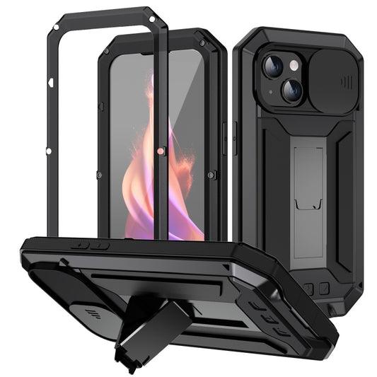 R-JUST Sliding Camera IP54 Life Waterproof Holder Phone Case, For iPhone 15