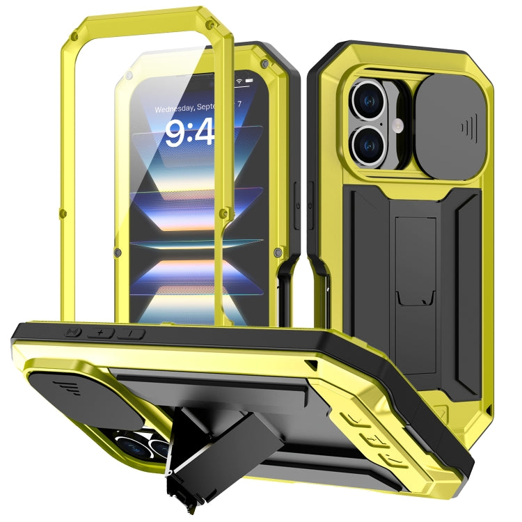 R-JUST Sliding Camera IP54 Life Waterproof Holder Phone Case, For iPhone 16e, For iPhone 16 Pro Max, For iPhone 16 Pro, For iPhone 16 Plus, For iPhone 16, For iPhone 15 Pro Max, For iPhone 15 Pro, For iPhone 15 Plus