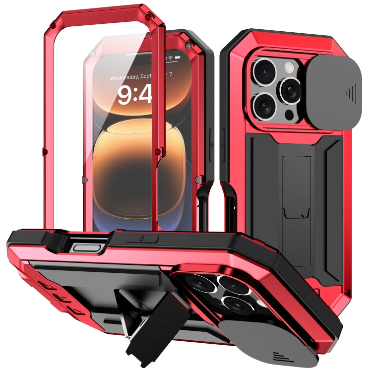 R-JUST Sliding Camera IP54 Life Waterproof Holder Phone Case, For iPhone 16e, For iPhone 16 Pro Max, For iPhone 16 Pro, For iPhone 16 Plus, For iPhone 16, For iPhone 15 Pro Max, For iPhone 15 Pro, For iPhone 15 Plus