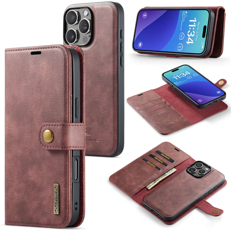 DG.MING Crazy Horse Texture Detachable Magnetic Leather Phone Case, For iPhone 16 Pro Max, For iPhone 16 Pro, For iPhone 16 Plus, For iPhone 16, For iPhone 15 Pro Max, For iPhone 15 Pro