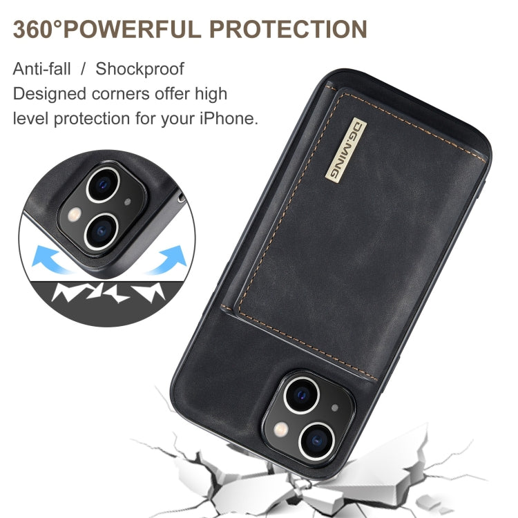 DG.MING M1 Series 3-Fold Multi Card Wallet Leather Phone Case, For iPhone 15 Plus, For iPhone 15