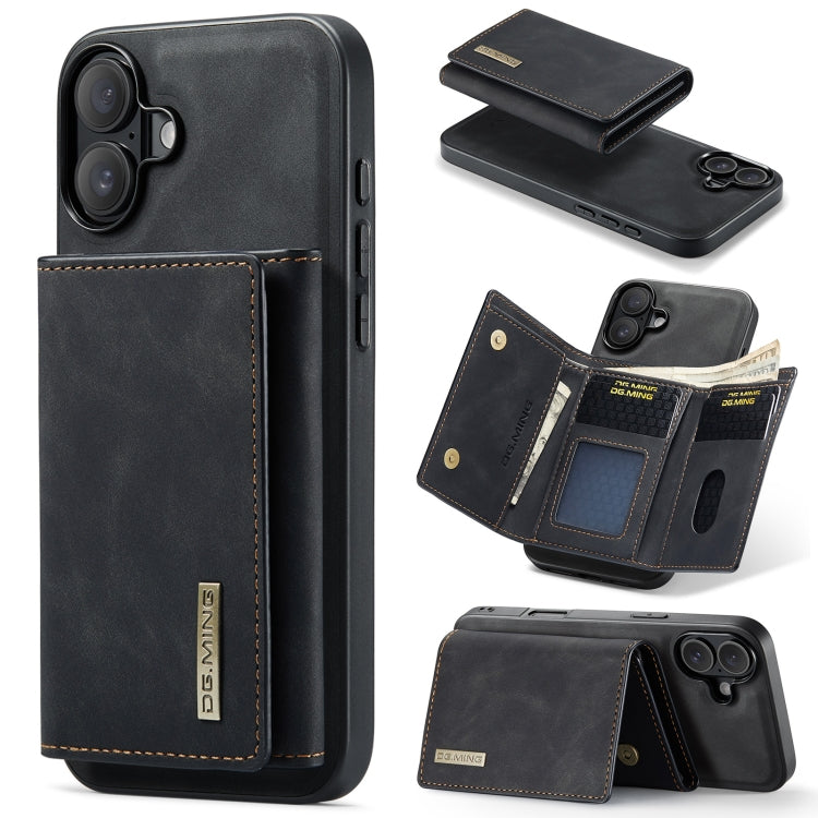 DG.MING M1 Series 3-Fold Multi Card Wallet Leather Phone Case, For iPhone 16 Pro Max, For iPhone 16 Pro, For iPhone 16 Plus, For iPhone 16, For iPhone 15 Pro Max, For iPhone 15 Pro