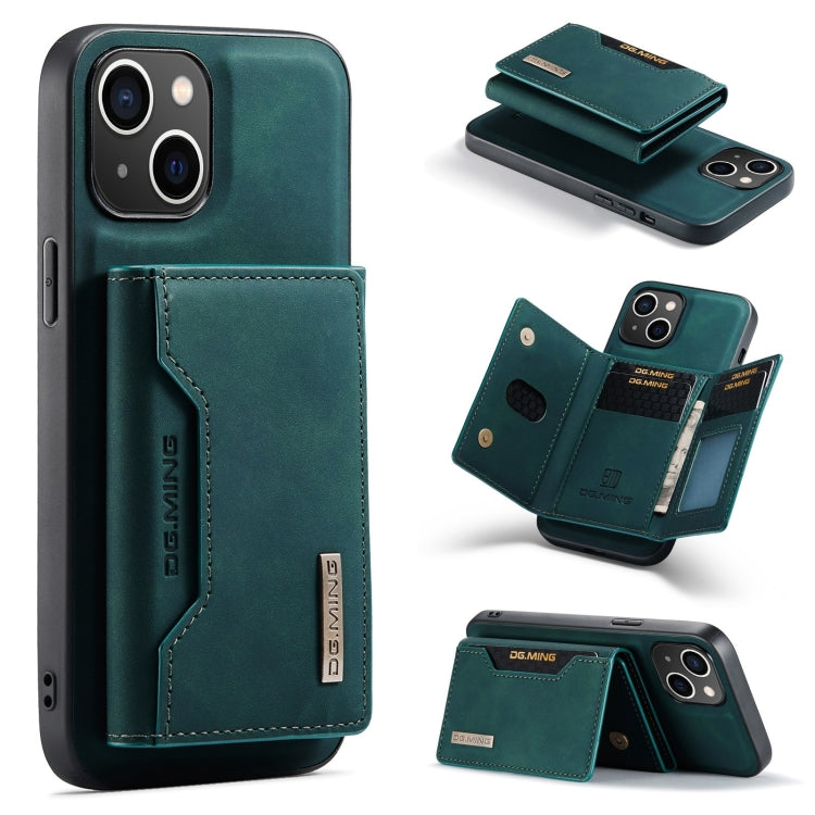 DG.MING M2 Series 3-Fold Card Bag Wallet Leather Phone Case, For iPhone 15 Plus, For iPhone 15