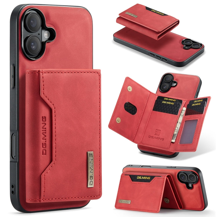 DG.MING M2 Series 3-Fold Card Bag Wallet Leather Phone Case, For iPhone 16 Pro Max, For iPhone 16 Pro, For iPhone 16 Plus, For iPhone 16, For iPhone 15 Pro Max, For iPhone 15 Pro