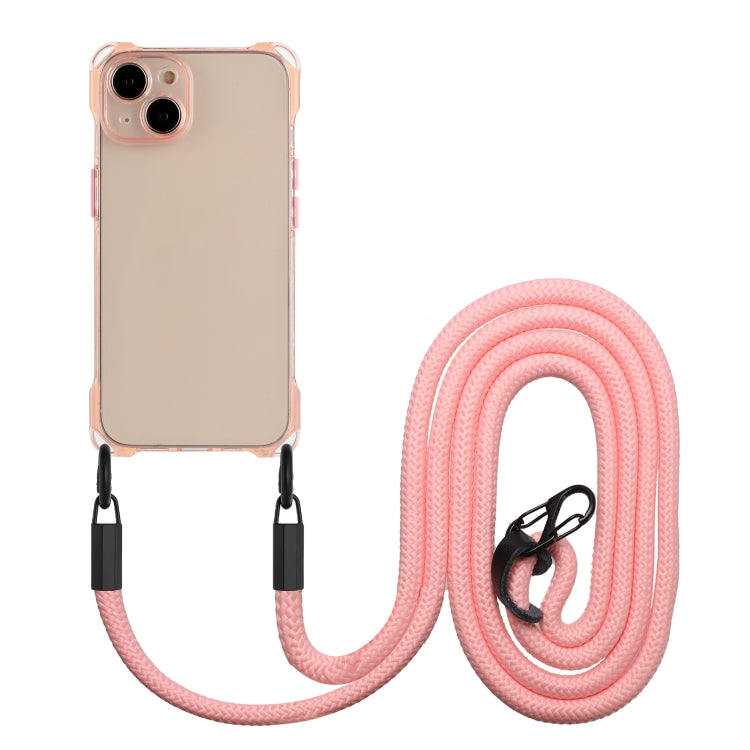 Four-corner Shockproof TPU Phone Case with Lanyard, For iPhone 15 Pro, For iPhone 15 Plus, For iPhone 15, For iPhone 14 Plus, For iPhone 14