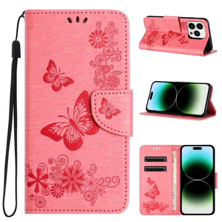 Butterfly Embossed Flip Leather Phone Case, For iPhone 16, For iPhone 15 Pro Max, For iPhone 15 Pro, For iPhone 15 Plus