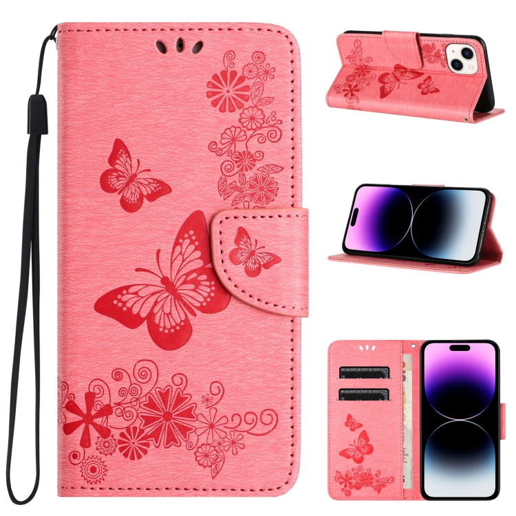 Butterfly Embossed Flip Leather Phone Case, For iPhone 16, For iPhone 15 Pro Max, For iPhone 15 Pro, For iPhone 15 Plus