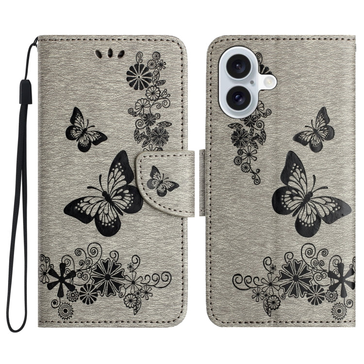 Butterfly Embossed Flip Leather Phone Case, For iPhone 16e, For iPhone 16 Pro Max, For iPhone 16 Pro, For iPhone 16 Plus