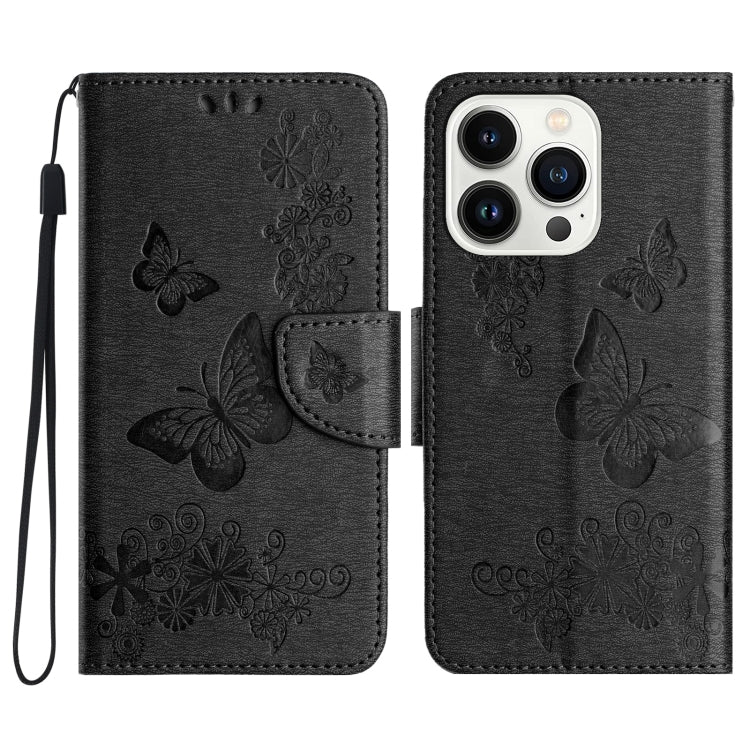 Butterfly Embossed Flip Leather Phone Case, For iPhone 16e, For iPhone 16 Pro Max, For iPhone 16 Pro, For iPhone 16 Plus